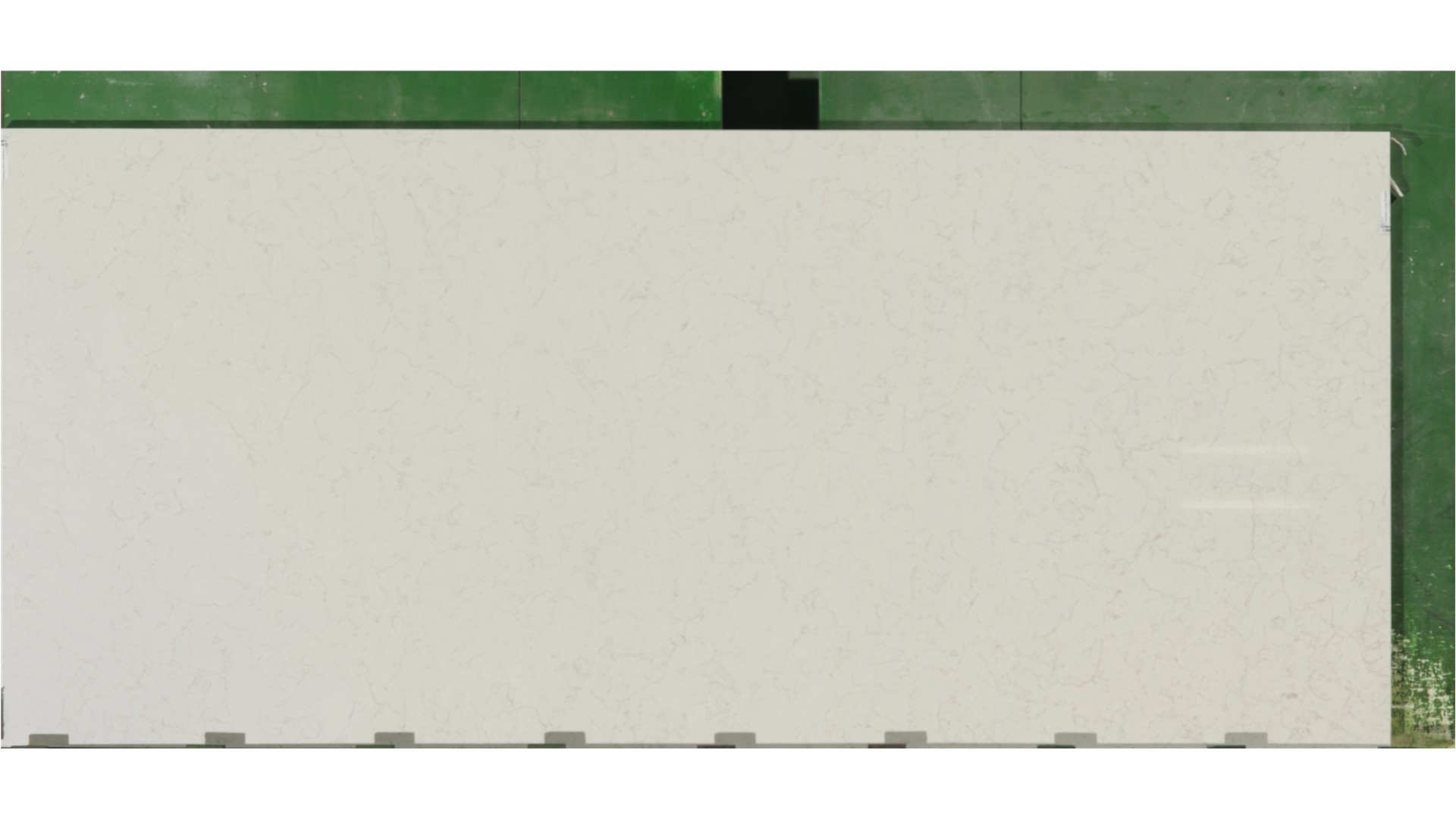Envi Quartz Carrara Luce Polished 3cm remnant, 128" × 55", on hand in Bensenville
