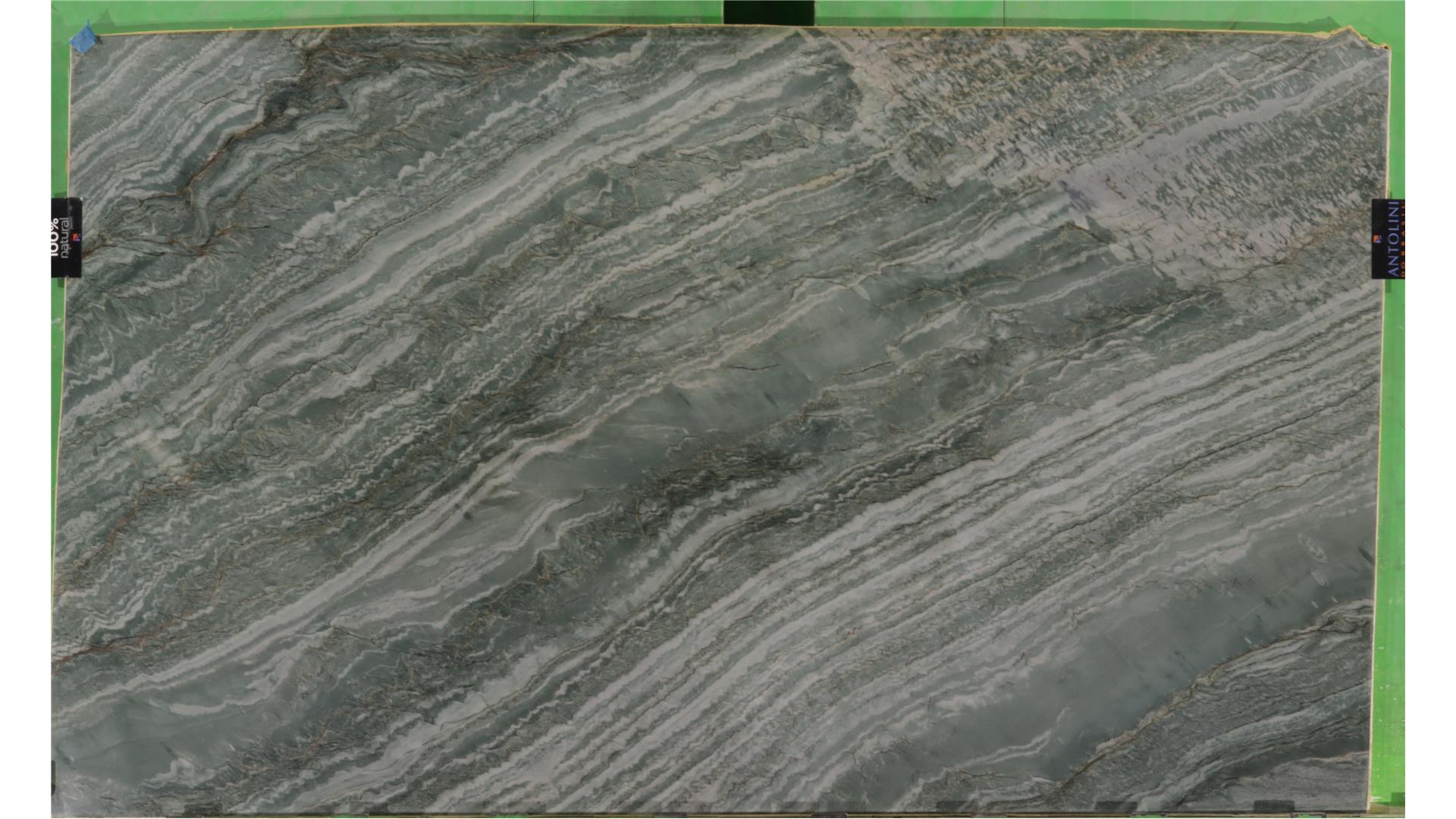 Natural Stone Verdevivo Polished Quartzite 3cm sale slab, 129" × 74", on hand in Bensenville